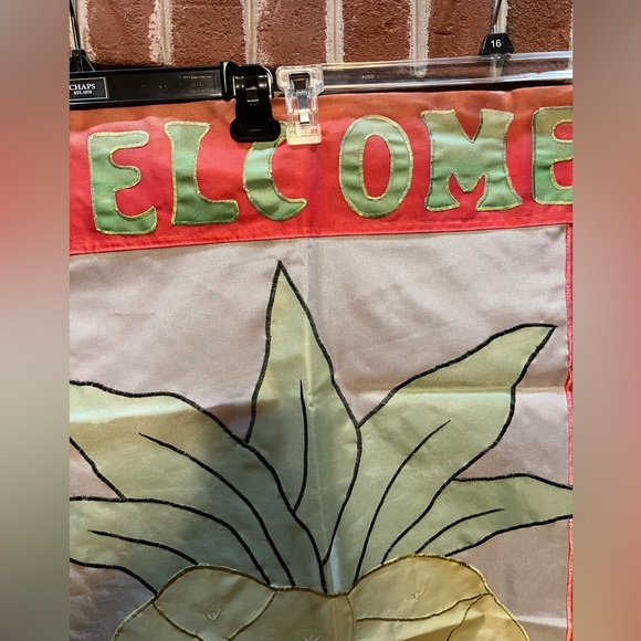 Vintage 90s Welcome W/ Pineapple Flag - Picture 13 of 14